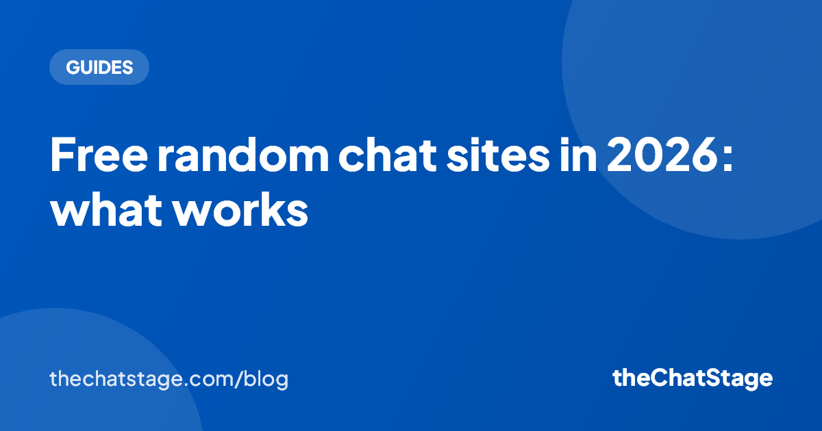 Free random chat sites in 2026: what works